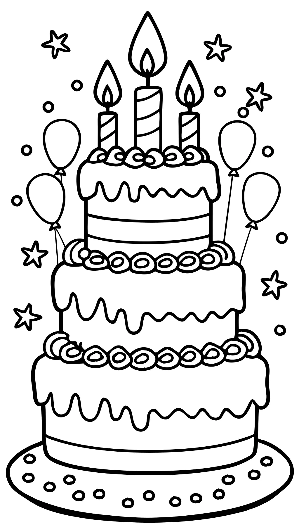 coloriages de gâteau d’anniversaire